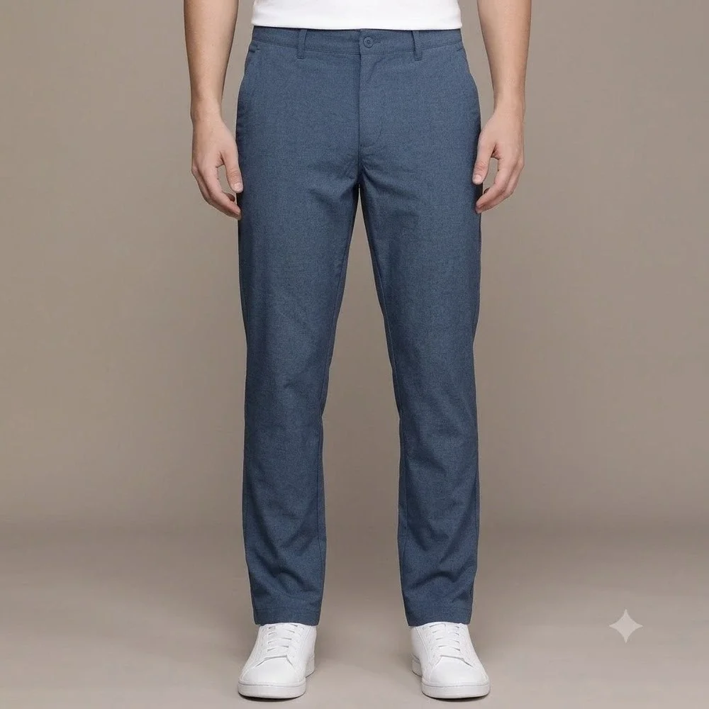 Adidas‎ Golf Pants Men 36x32 Blue Performance Stretch Flat Front Trousers